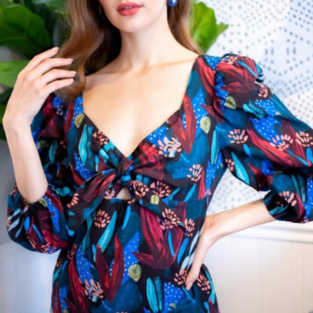 Anthropologie Eva Franco tropical sweetheart blouse 6